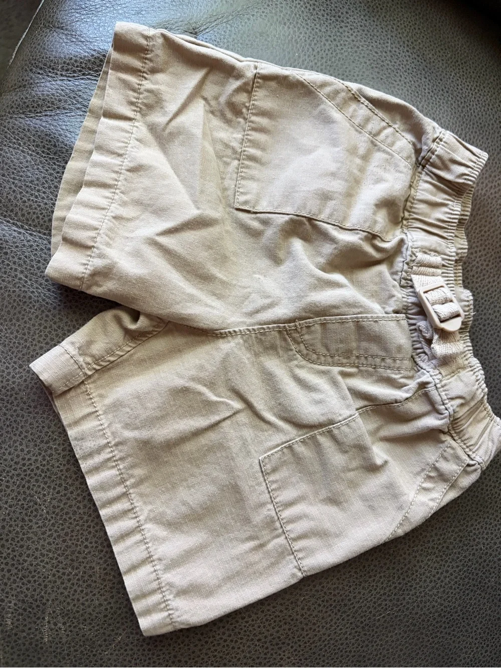 Carter's Neutral Beige Elastic-Waist Bermuda Shorts 18m Khaki